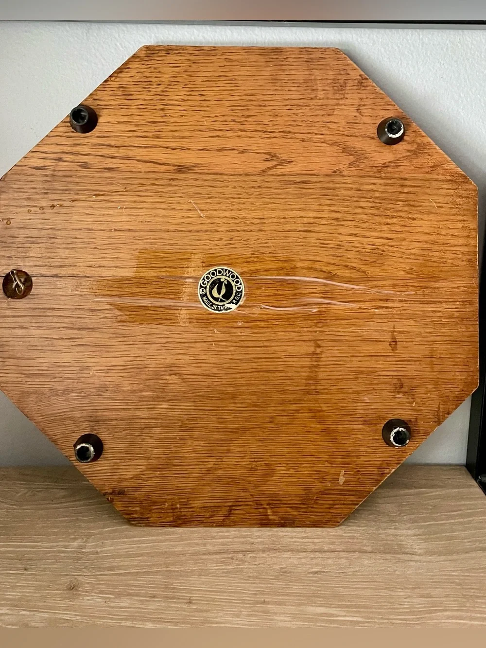Vintage Teakwood Cheese Plate with Glass Dome